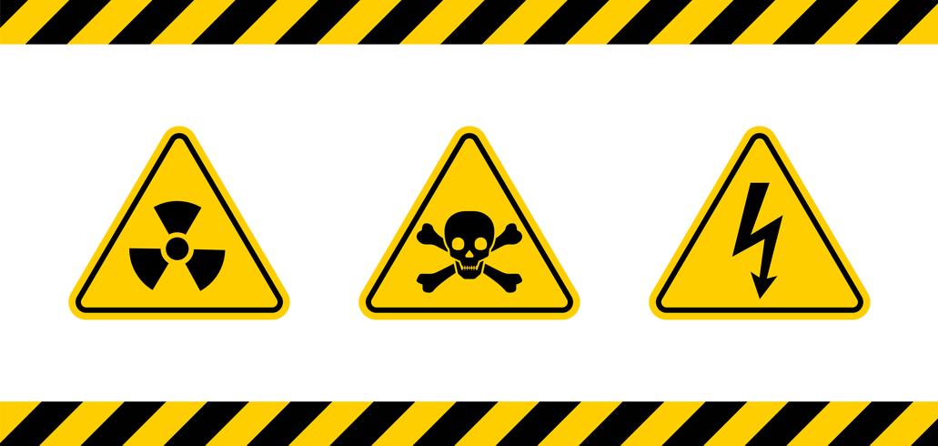 Vector warning signs and tapes.