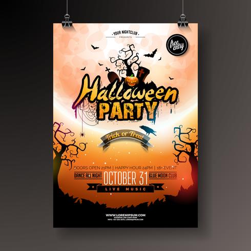 Ilustración de volante de fiesta de Halloween vector