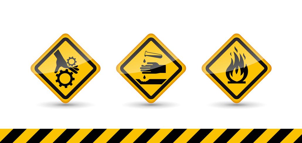 Vector warning signs and tapes.