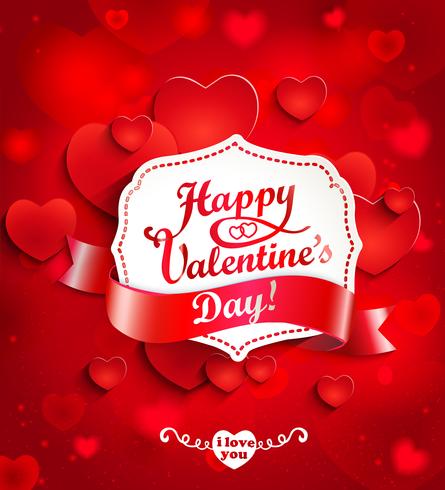 Fondo del día de San Valentín con corazones. vector