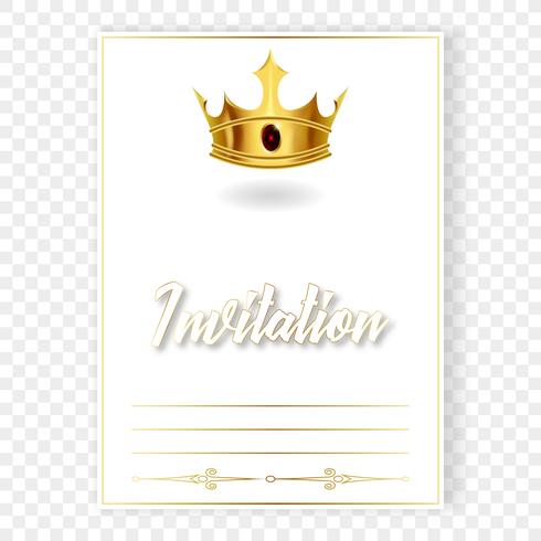 Card or invitation with a realistic crown vector