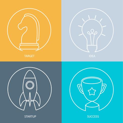 Outline web icon set. vector