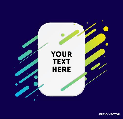 Vector background with paper card and abstract colorful shapes