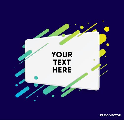 Vector background with paper card and abstract colorful shapes