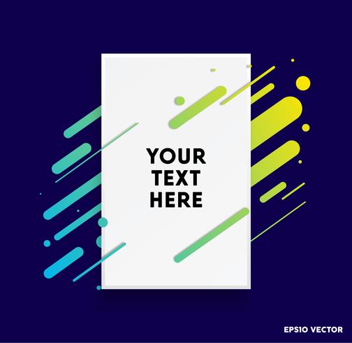 Vector background with paper card and abstract colorful shapes