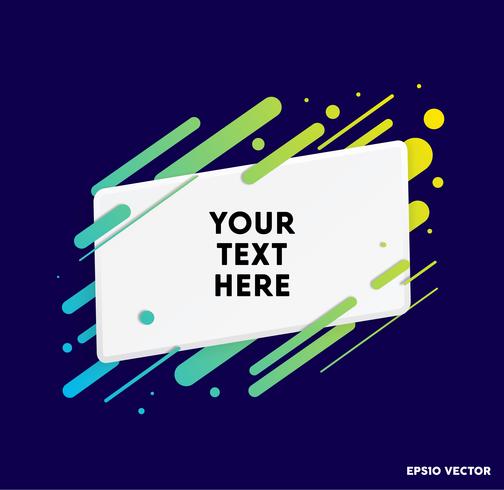 Vector background with paper card and abstract colorful shapes