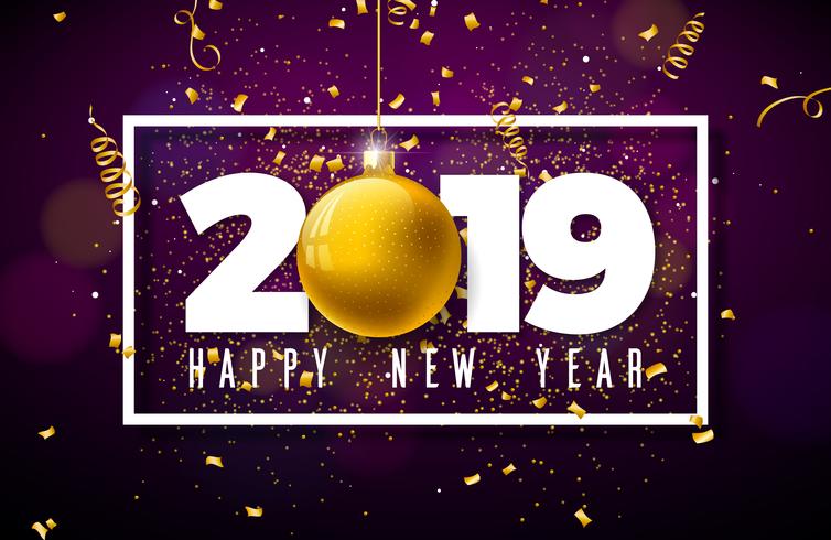 2019 Happy New Year illustration  vector