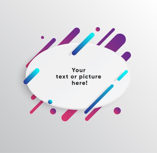 Vector background with paper card and abstract colorful shapes