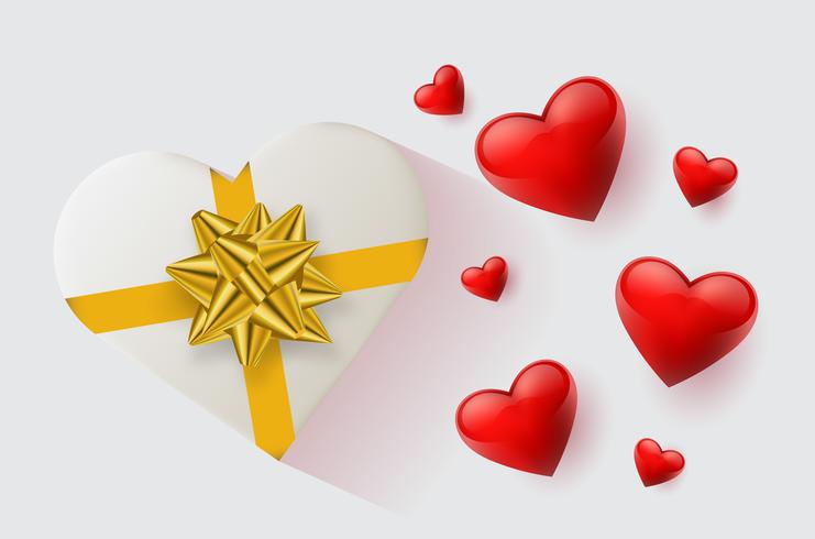 Festive wallpaper decorated with hearts and gifts vector