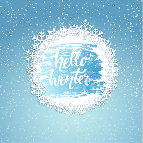 Hello winter geeting card. vector