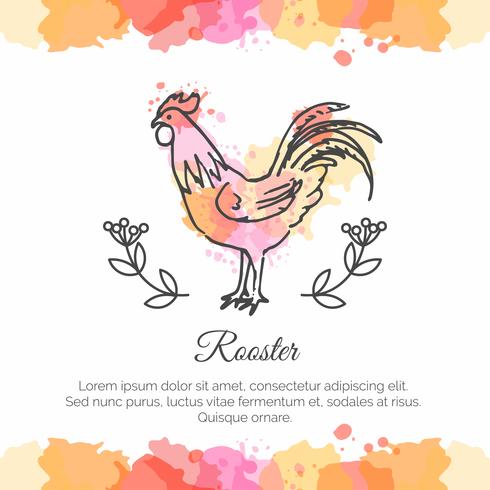 Hand drawn rooster. 2017 Chinese New Year of the Cock. - Download Free Vector Art, Stock Graphics & Images