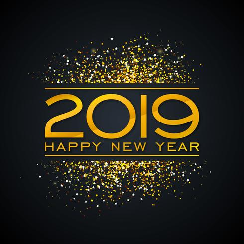 2019 Happy New Year illustration  vector