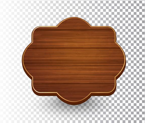 Wooden isolated retro vintage frame template vector