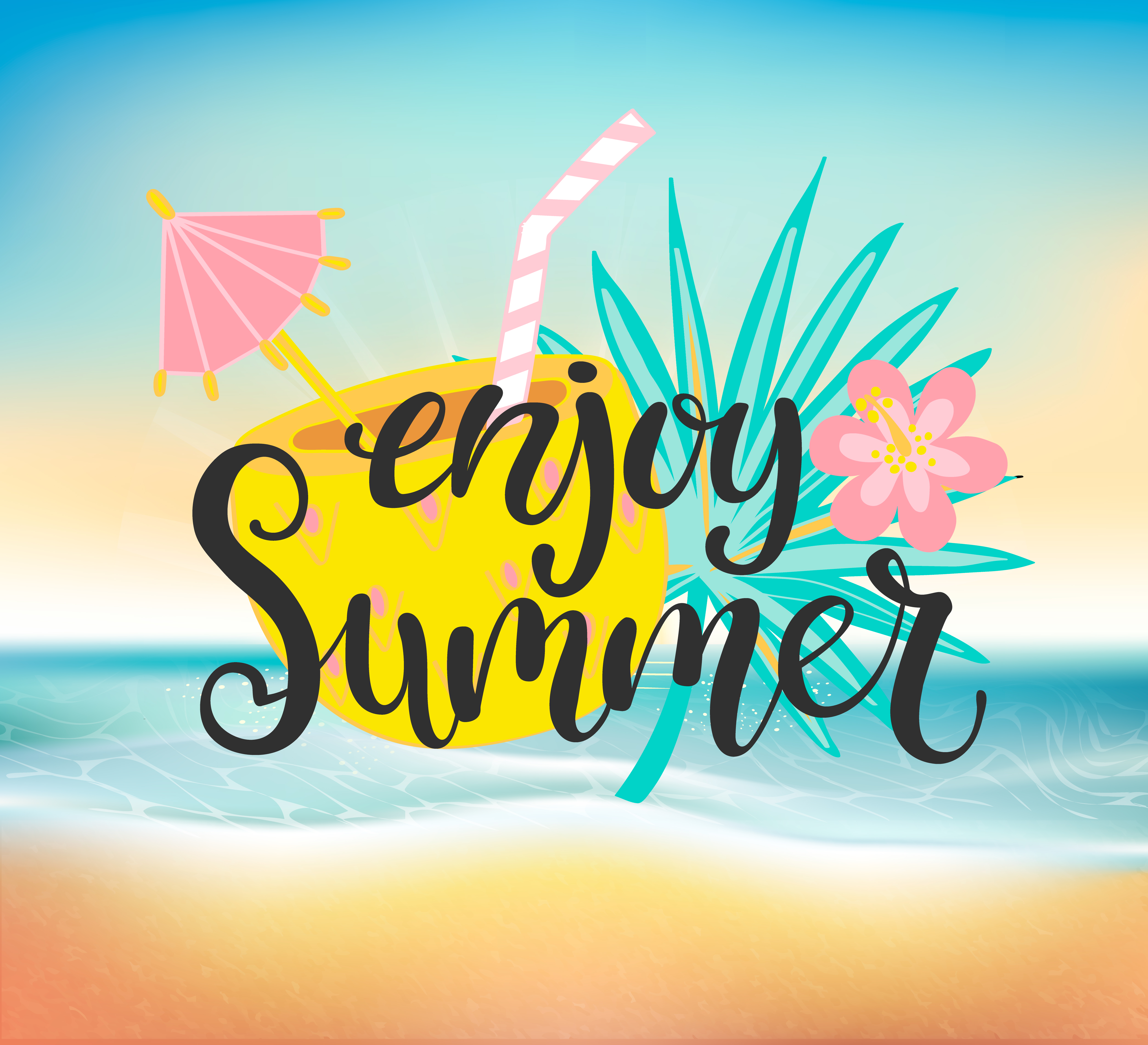 Enjoy Summer Beach Party 332768 Vector Art At Vecteezy