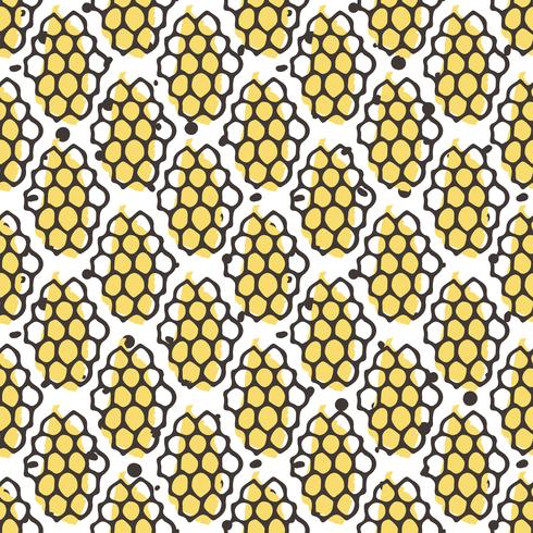 Vector natural honey seamless pattern. Bio hand drawn design.