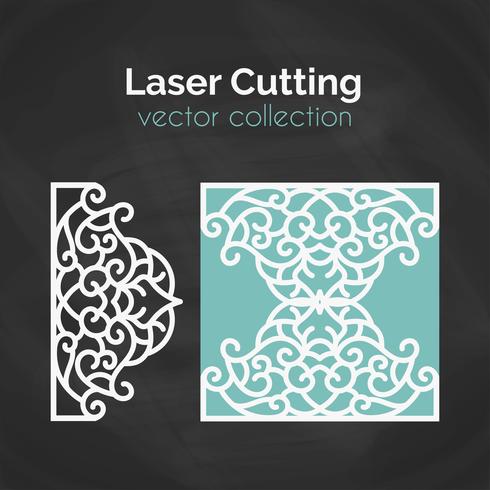 Laser Cut Card. Template For Cutting. Cutout Illustration. vector