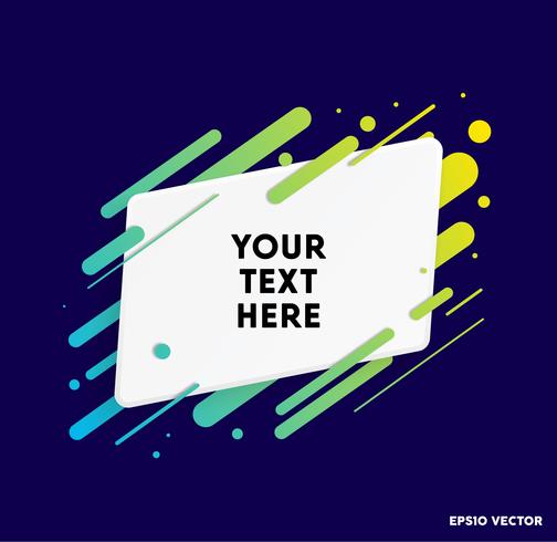 Vector background with paper card and abstract colorful shapes