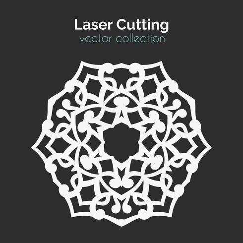 Laser Cutting Template. Round Card. Die Cut Mangala vector