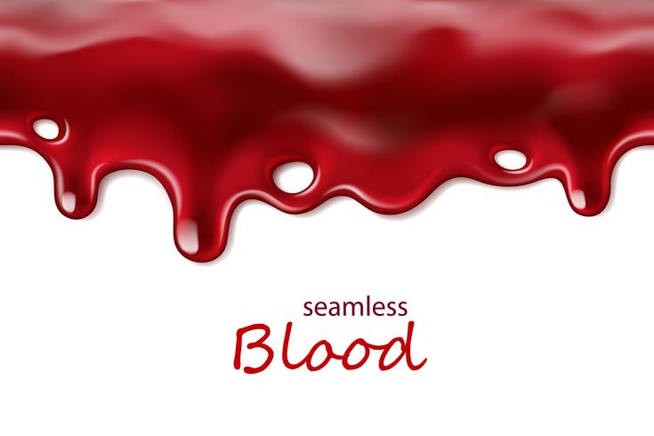 Seamless dripping blood repeatable isolated on white background vector