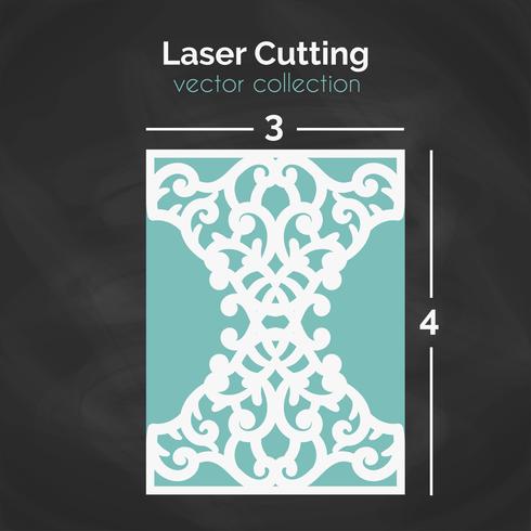 Laser Cut Card. Template For Cutting. Cutout Illustration. vector