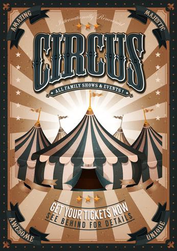 Vintage Circus Poster With Big Top vector