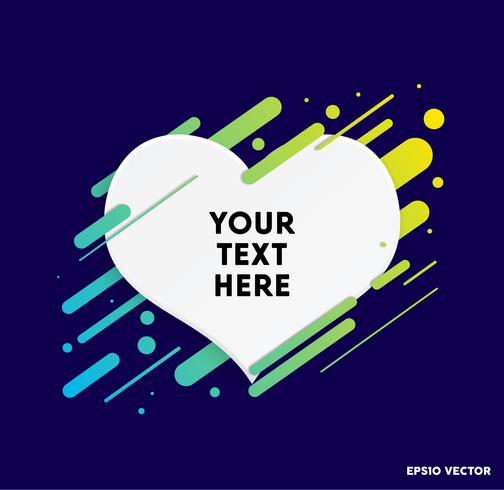 Vector background with paper card and abstract colorful shapes
