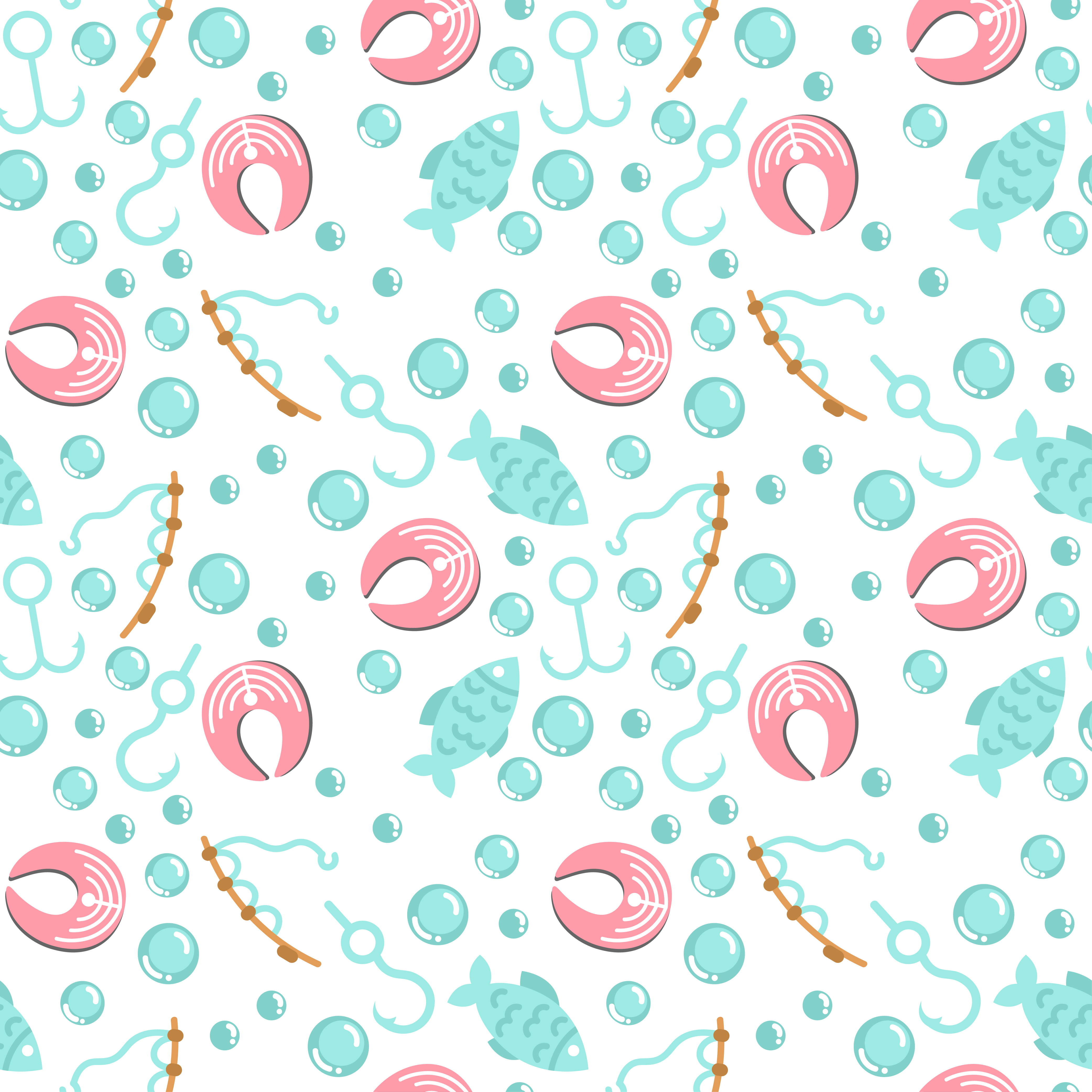 Seamless Pattern With Fishing Elements. 333021 Vector Art at Vecteezy