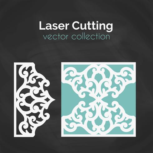 Laser Cut Card. Template For Cutting. Cutout Illustration. vector