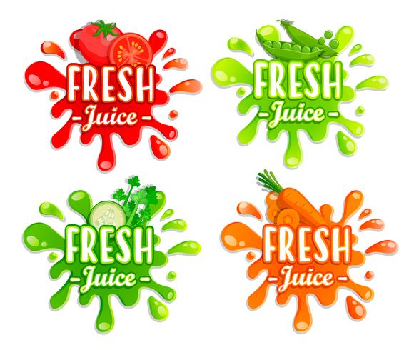 Set of different vegetables splashes. vector