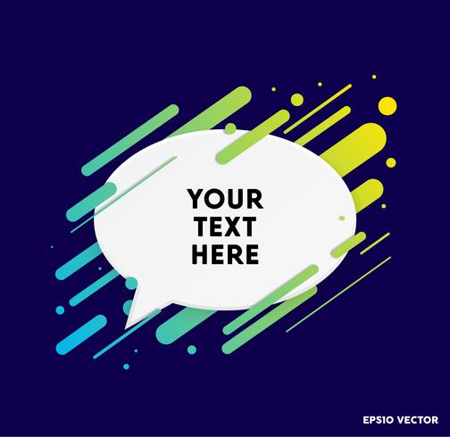 Vector background with paper card and abstract colorful shapes