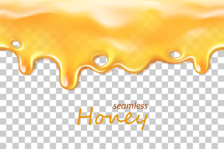 Seamless dripping honey repeatable on transparent background vector