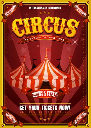 Vintage Circus Poster With Big Top vector