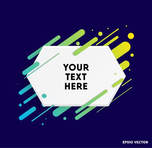 Vector background with paper card and abstract colorful shapes