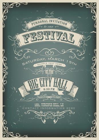 Vintage Design Invitation Poster vector