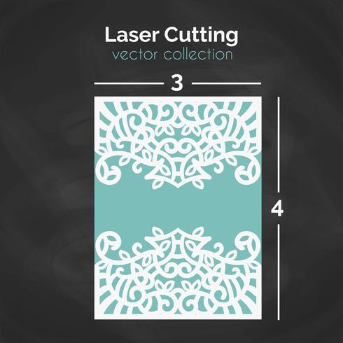 Laser Cutting Template. Carverd Greeting Card. vector