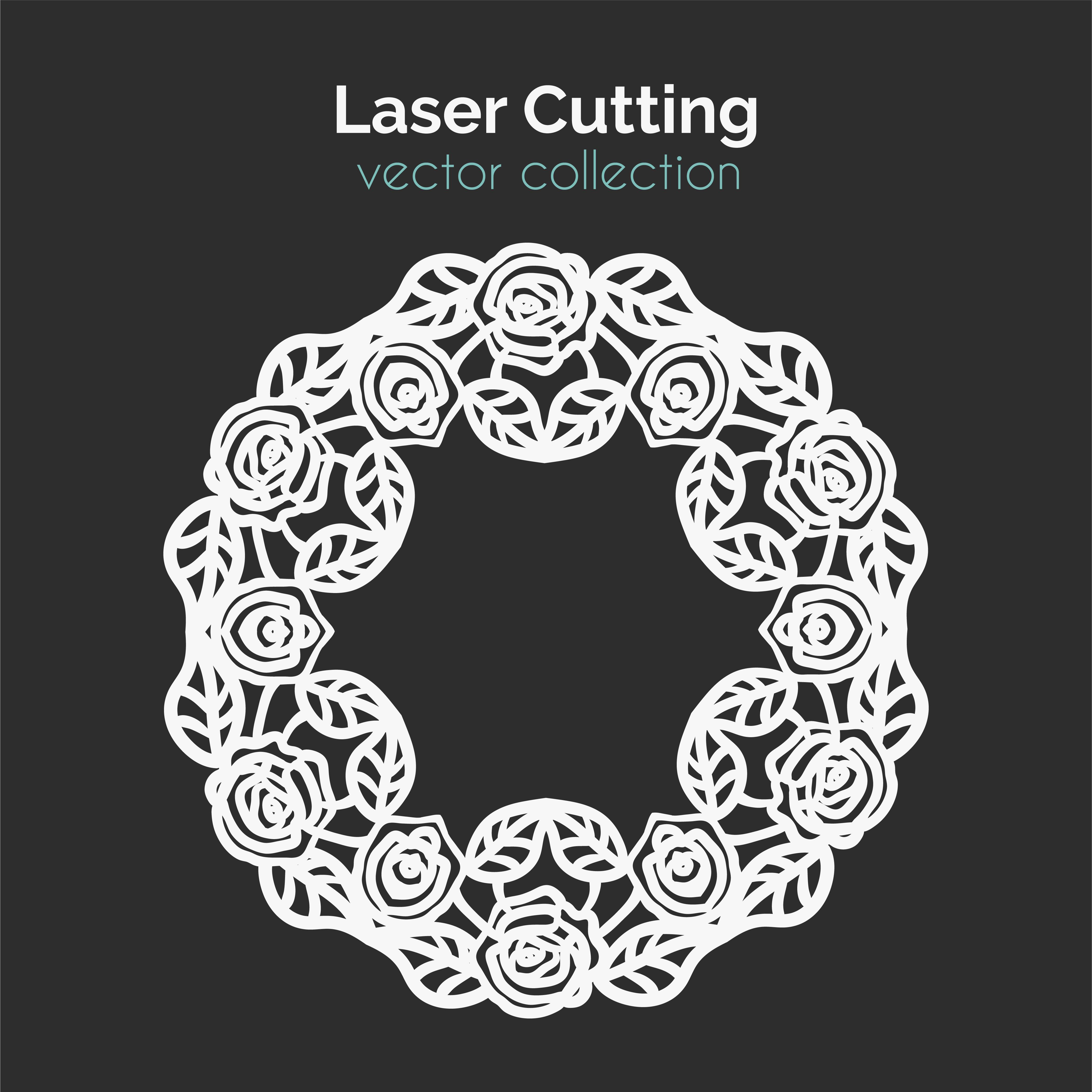  Laser  Cutting  Template  Round Card with Roses 333170 