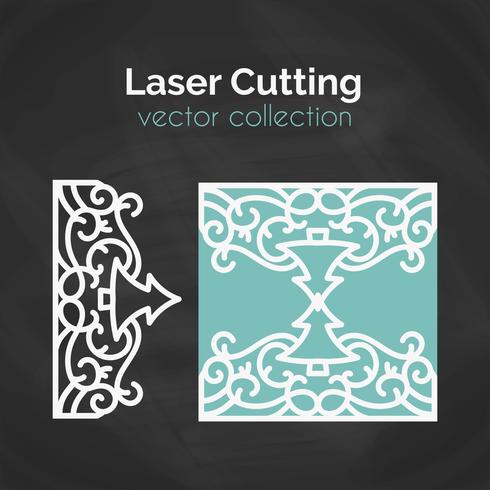 Laser Cut Card. Template For Cutting. Cutout Illustration. vector