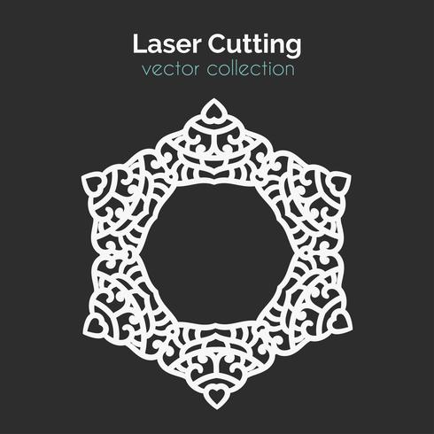 Laser Cutting Template. Round Card. Die Cut Mangala vector