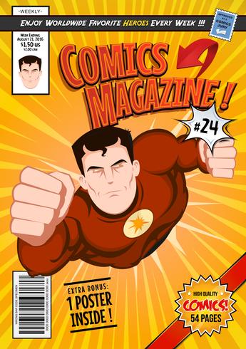 Comic Book Cover Template vector