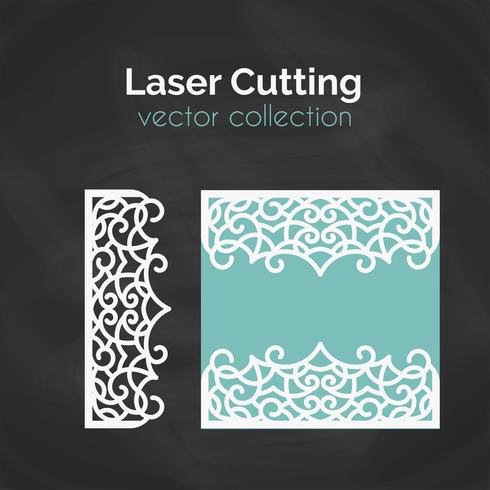 Laser Cut Card. Template For Cutting. Cutout Illustration. vector