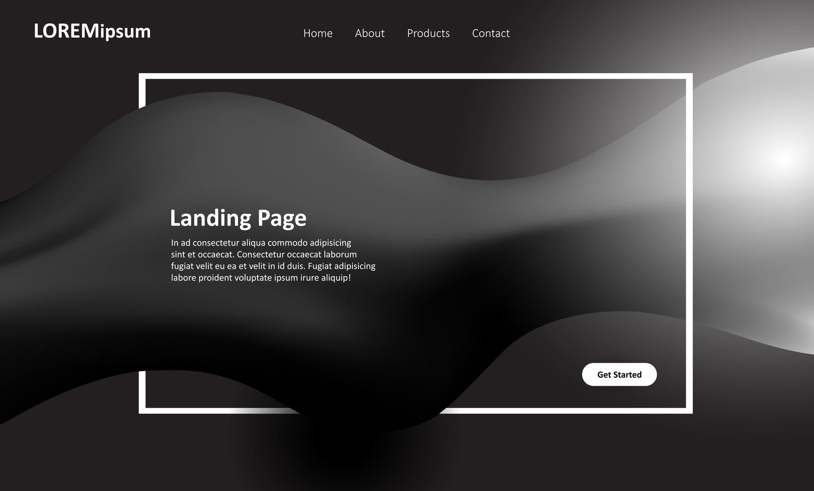 Black and white website landing page design 333285 Vector Art at Vecteezy Black and white website landing page design 333285 Vector Art at Vecteezy