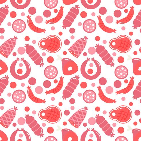 Meat products seamless pattern. vector