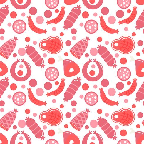 Vector meat pattern. Meat seamless background Stock Vector