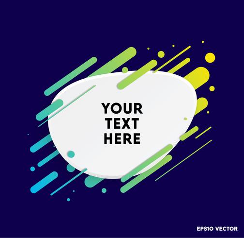 Vector background with paper card and abstract colorful shapes