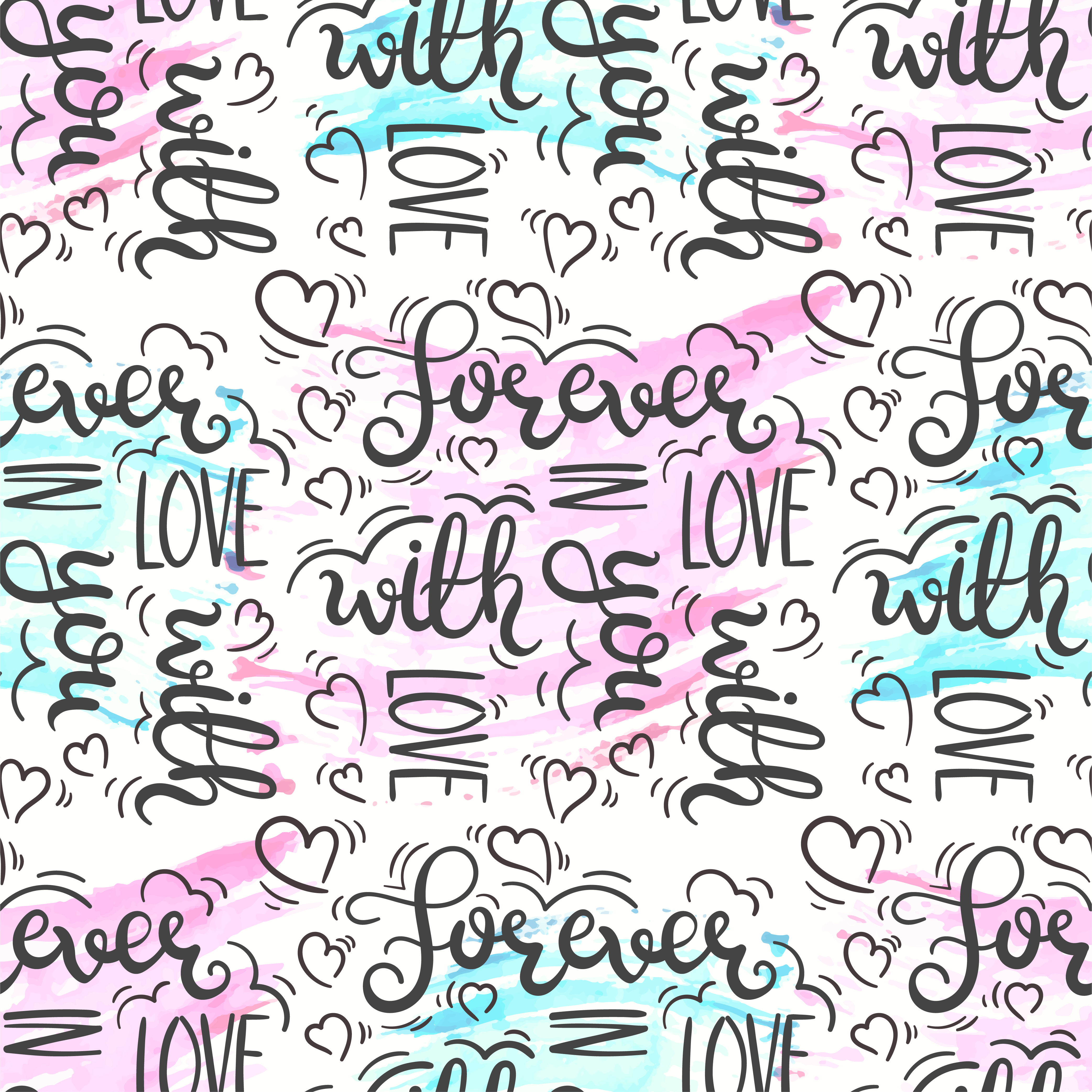 Download Romantic quote seamless pattern. Love text print for ...