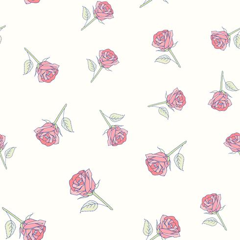 Hand drawn roses seamless pattern vector