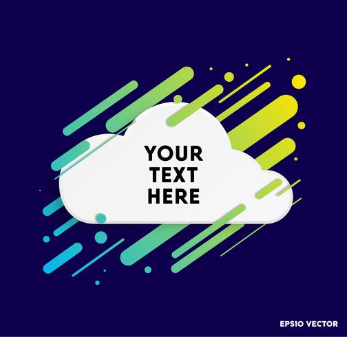 Vector background with paper card and abstract colorful shapes