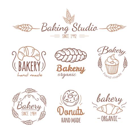 Elementos del logotipo de panadería. vector