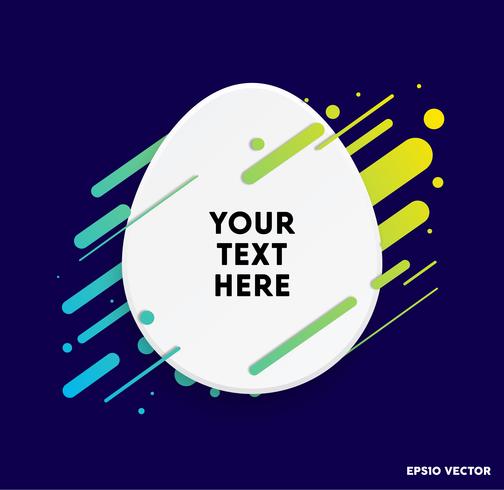 Vector background with paper card and abstract colorful shapes