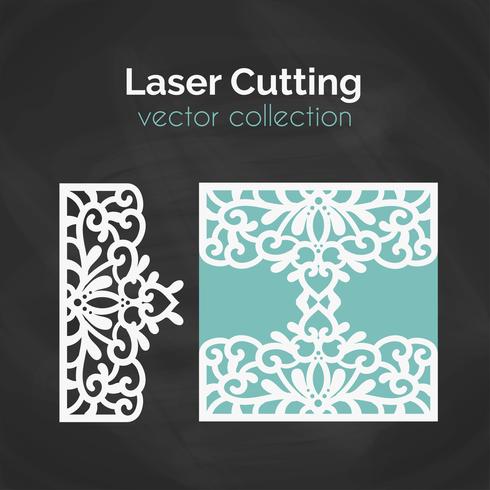 Laser Cut Template. Card For Cutting. Cutout Illustration vector